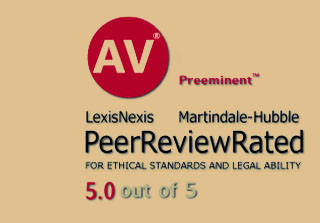 AV Preeminent LexisNexis Martindale-Hubble Peer Review Rated 5.0 out of 5